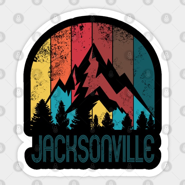 Retro City of Jacksonville T Shirt for Men Women and Kids Sticker by HopeandHobby